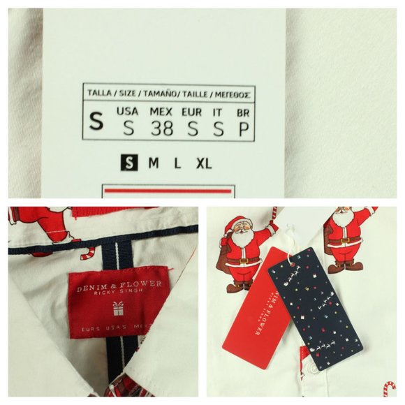 Denim & Flower Ricky Singh Size S Santa Shirt - Picture 4 of 5